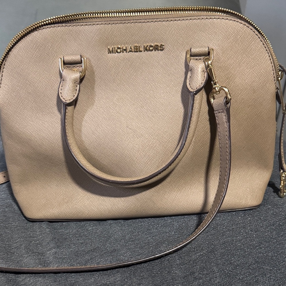 Michael Kors Beige Leather Satchel